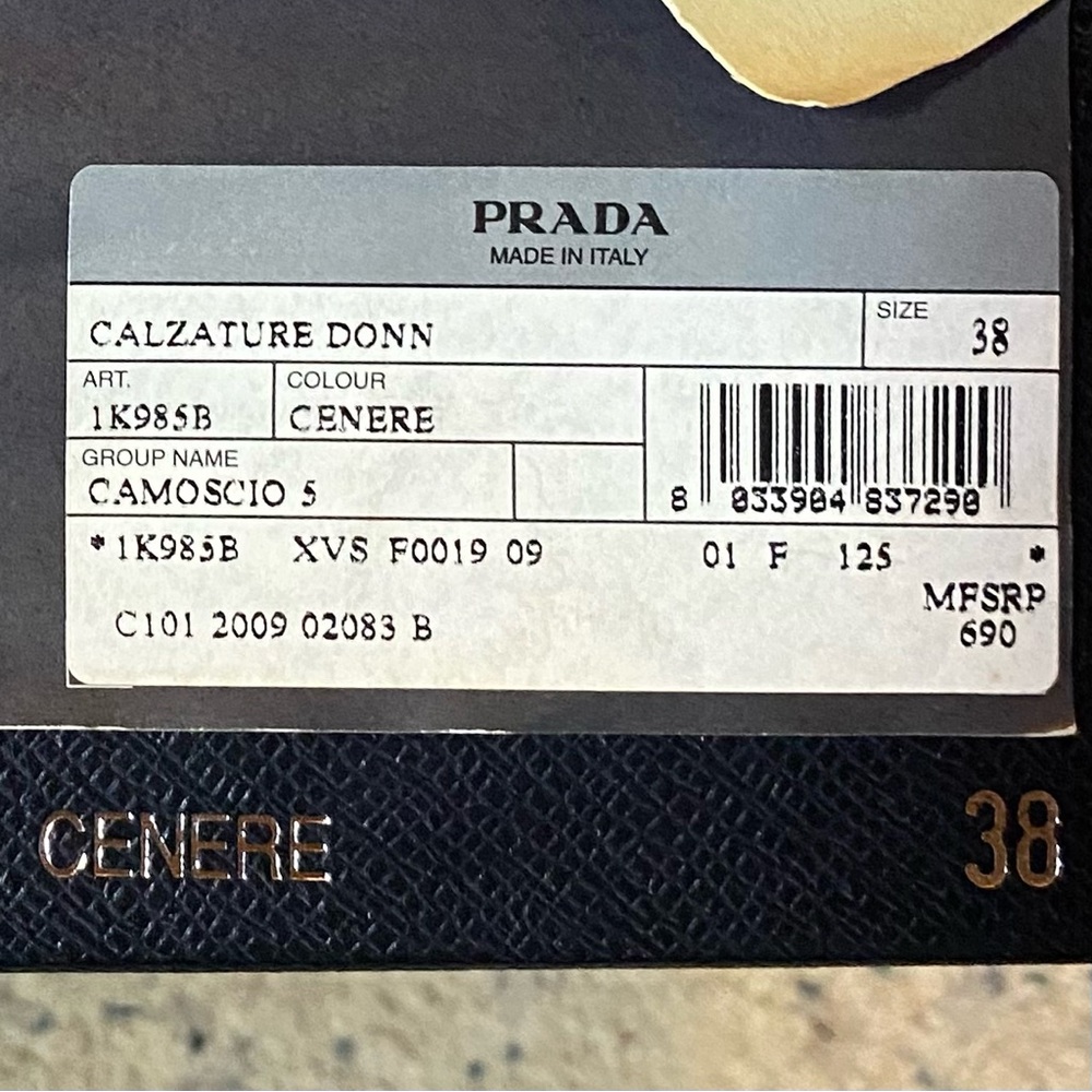 Prada Suede Leather Brown High Heel Peep-Toe Shoes - Picture 12 of 13